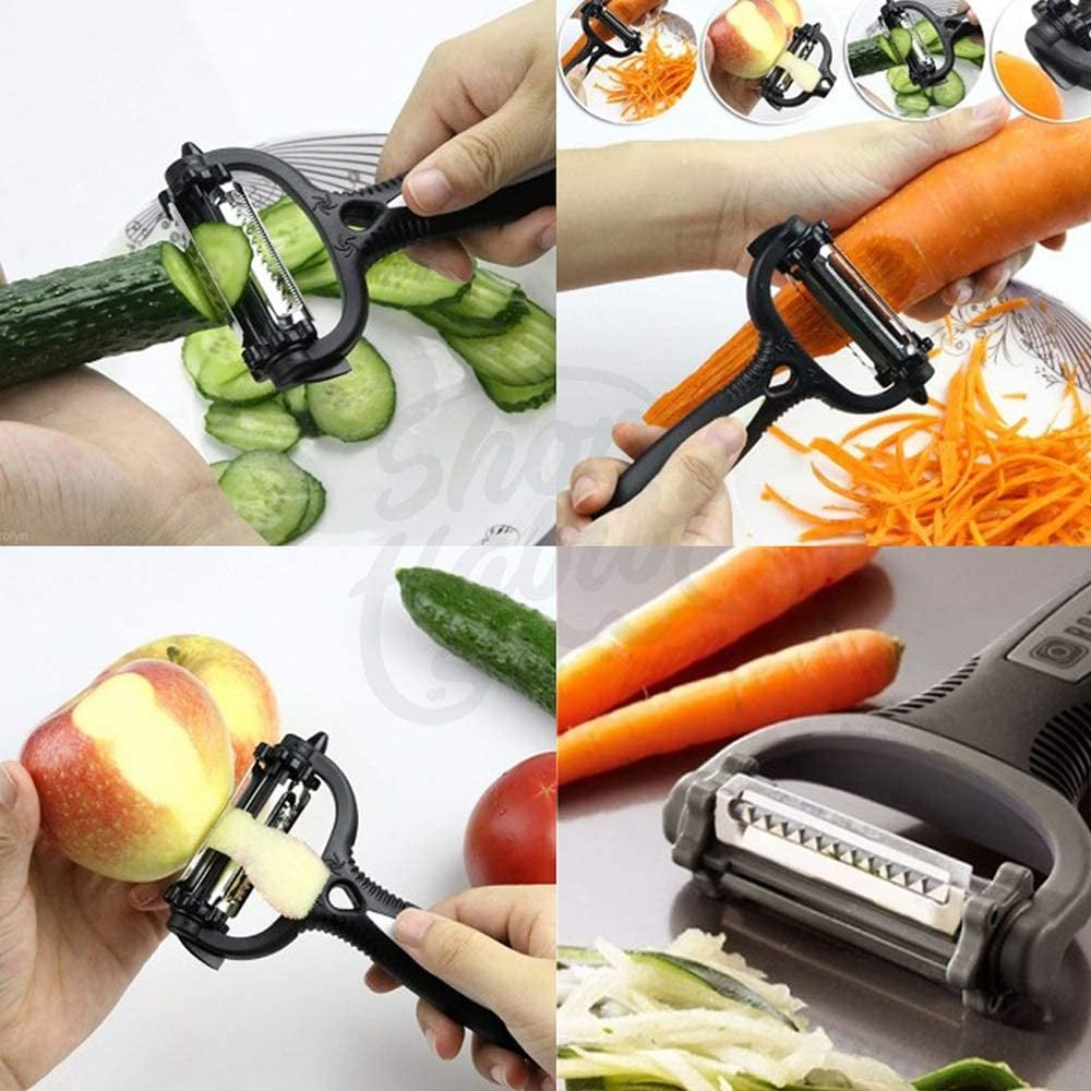 3-in-1 Vegetable Peeler Cyclone Knife – Roto Peeler | Multifunctional Kitchen Tool Designed For Multiple Peeling ( Random Color)