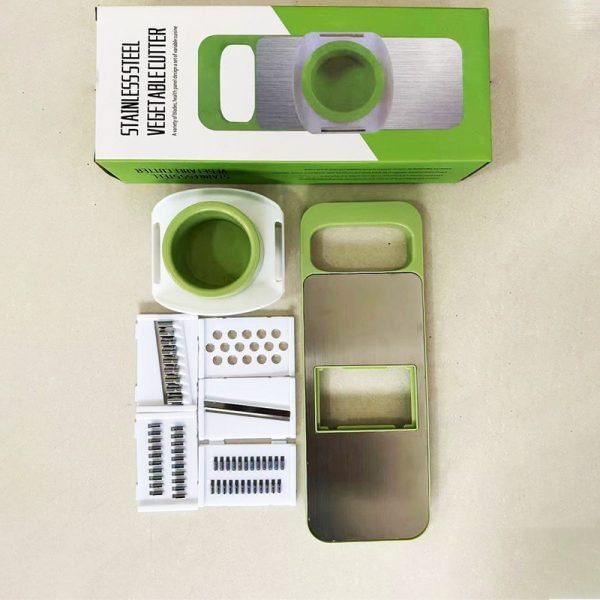 Multifunctional Vegetable Cutter Grater – 05 Blades Vegetable Cutter (Random Colors)