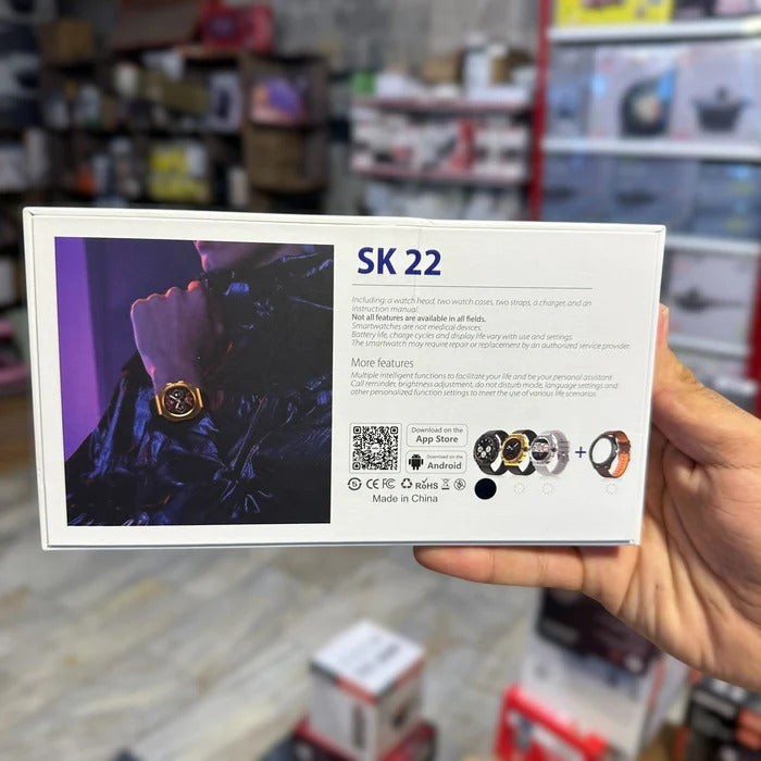 Sk 22 Smartwatch With 2 Watch Body & 2 Stripes Amoled Display