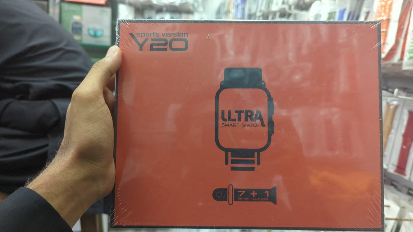 Y20 Ultra Sports Version Smart Watch | 7 + 1 Strap Smart Watch – Random Color