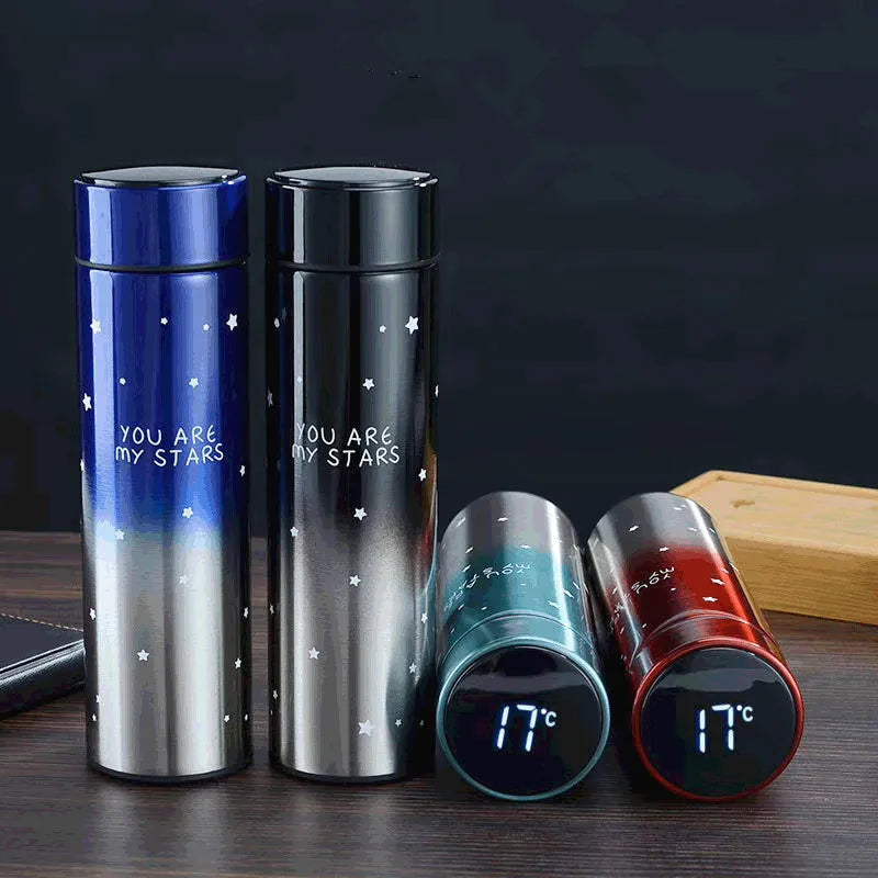 Stars Colorful Smart Led Temperature Bottle (500ml) – Random Color