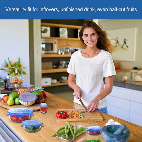 6pcs Kitchen Reusable Silicone Seal Lid