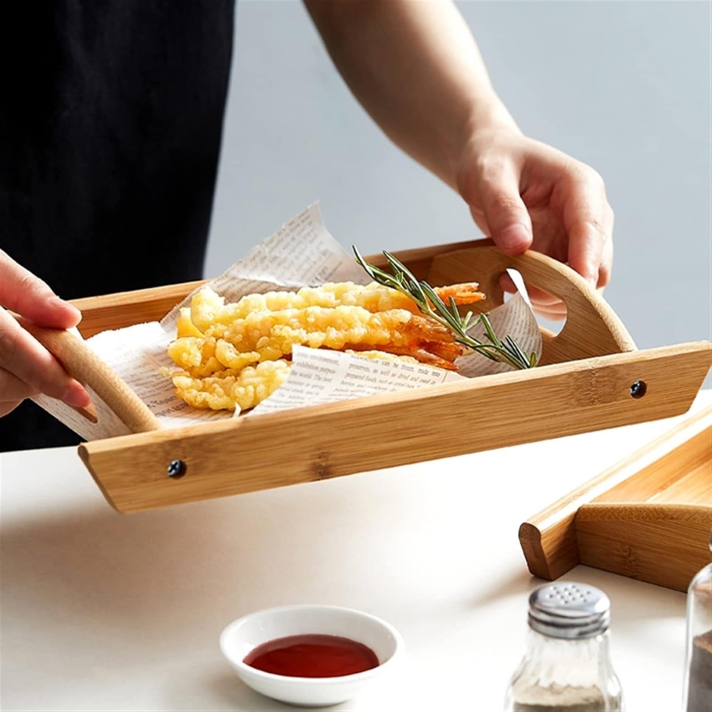 03 Pcs Set Wood Serving Tray For Kitchen