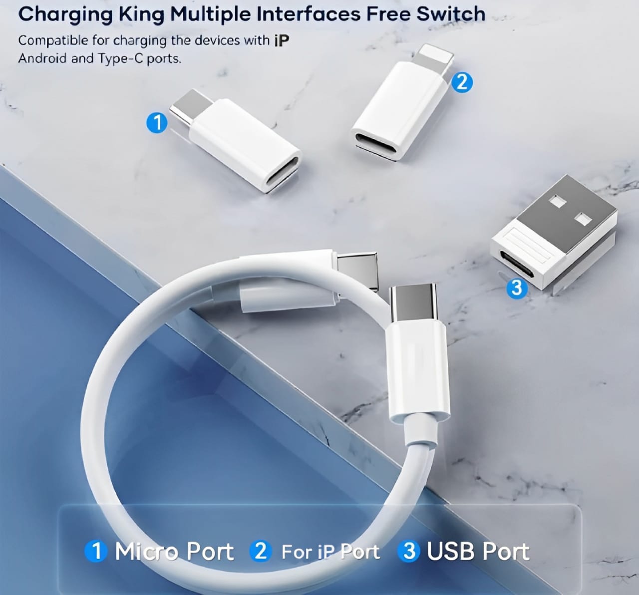 ( 5 In 1 ) Data Cable Set 60w Fast Charging (random color)
