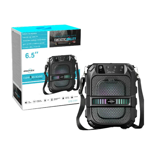 Gts-1191 10w Wireless Portable Bluetooth Speaker With 6.5″ Subwooferm - 1200mah Battery