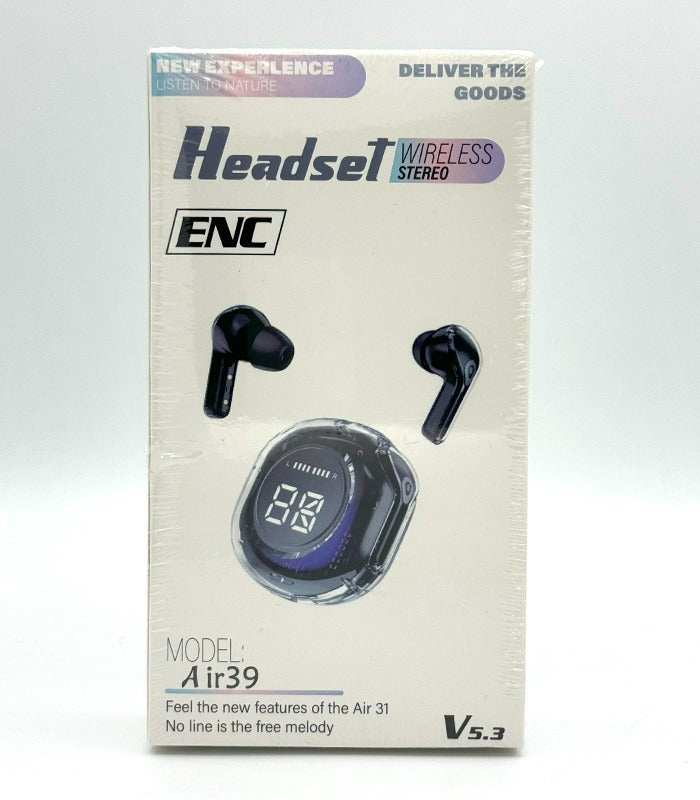 Air39 Wireless Earbuds | Bluetooth 5.3 | Led Display – Random Color
