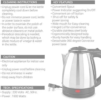 Automatic Electric Kettle 2.0l – Stainless Steel Hot Water Boiler With Auto Shut-off, Led Display & Temperature Control (1000w, 220v)