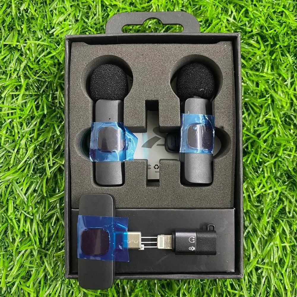 K9 Dual Microphone Mic Plug & Play Usb Type C & Wireless Microphone