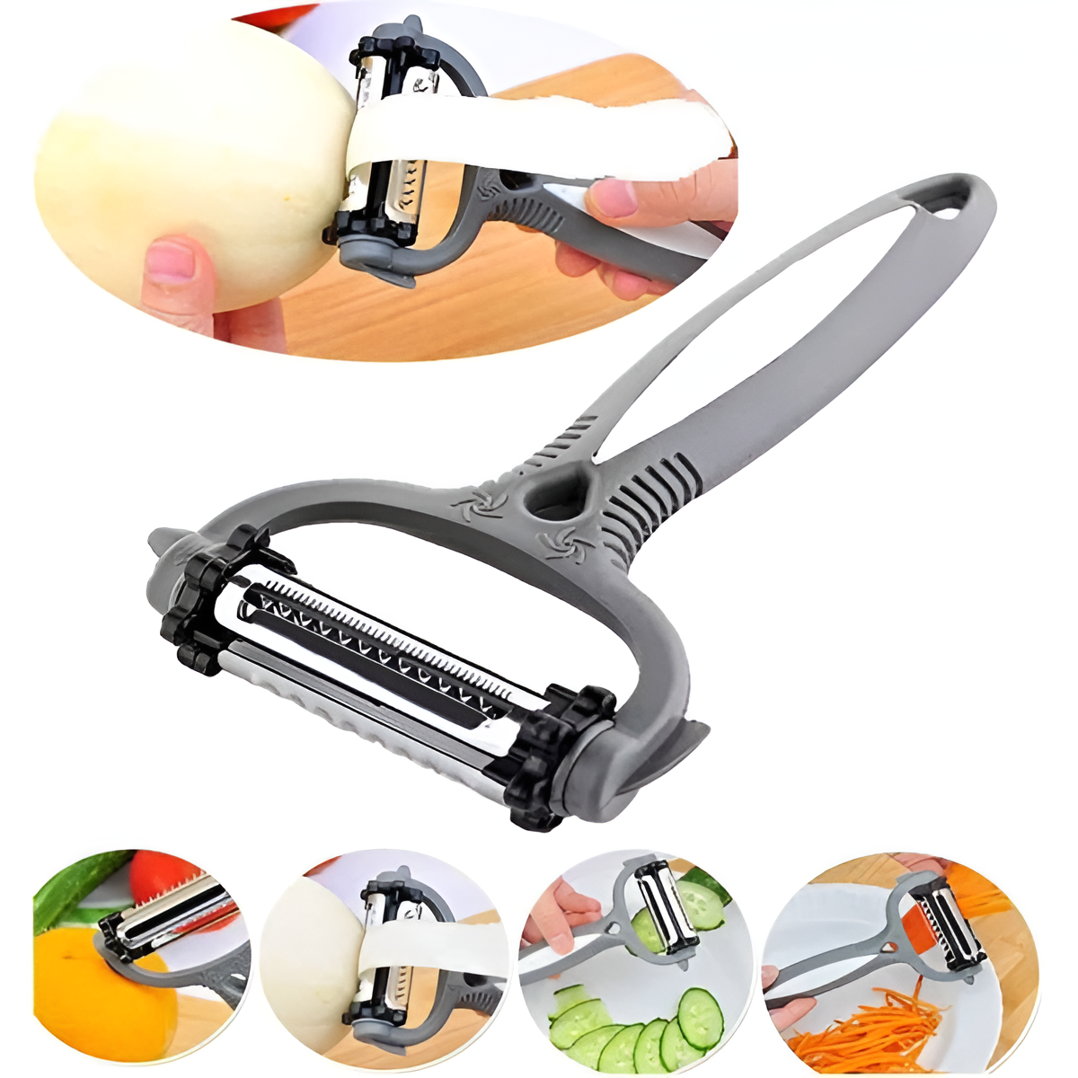 3-in-1 Vegetable Peeler Cyclone Knife – Roto Peeler | Multifunctional Kitchen Tool Designed For Multiple Peeling ( Random Color)