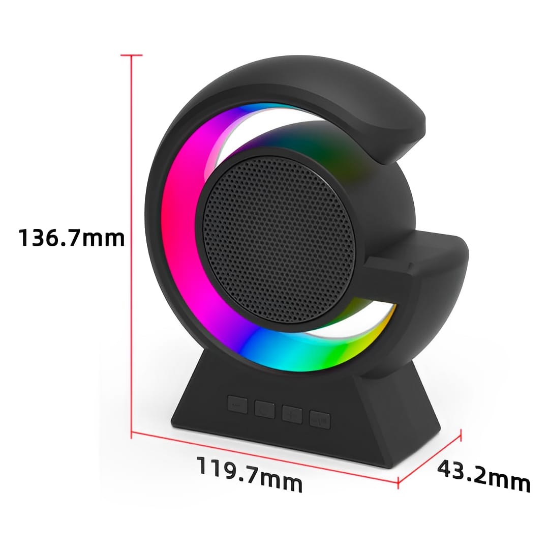 Bx-39 Mini G Wireless Speaker With Rgb Light & Wireless Charging – 5.3 Speaker & Bedside Lamp