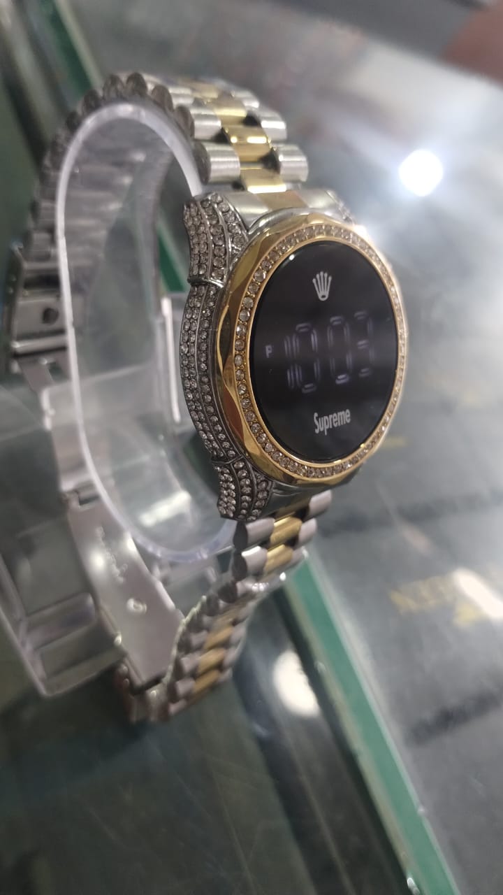 Diamond Touch Screen Led Digital Wristwatch - With Box