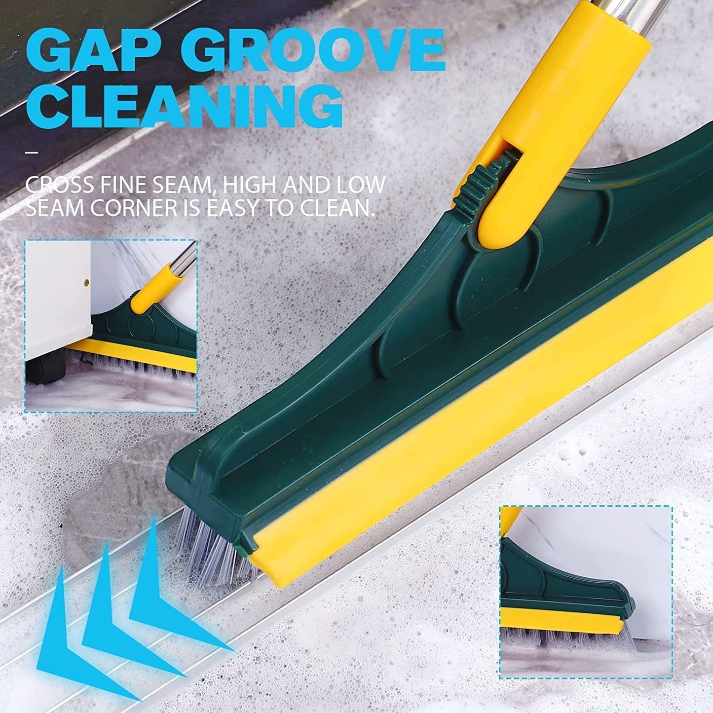 2 In 1 Floor Cleaning Brush Bathroom Tile Windows Floor Cleaning Brush With 120° Rotatable Head – Multipurpose Bathroom Floor Cleaning Brush – Floor Brush Scrubber – Without Box