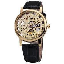 Leather Watch With Gold-tone