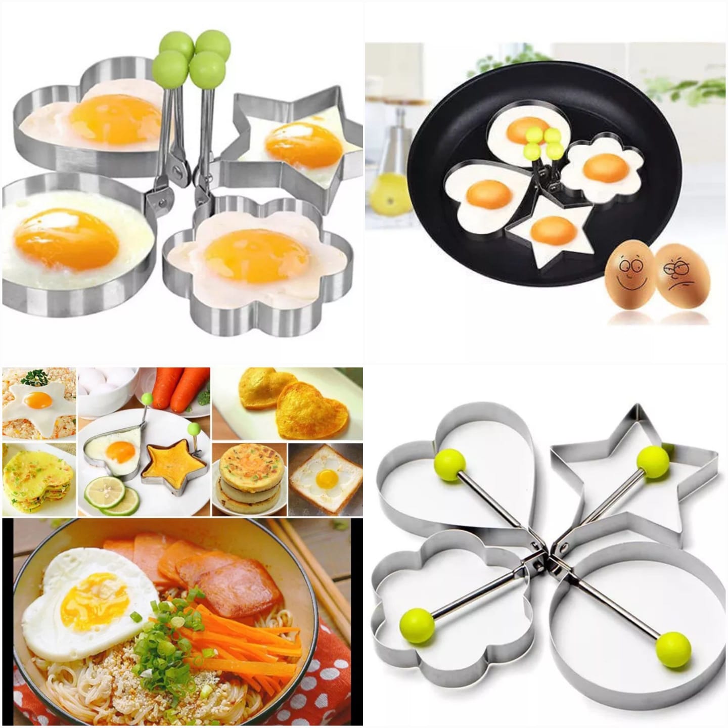 Pack Of 4 New Mould Style Fried Egg Pancake Shaper