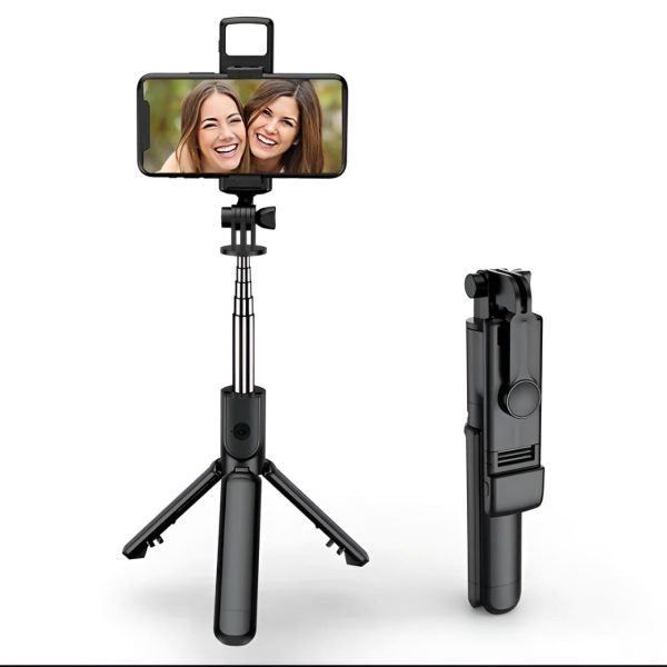 Selfie Stick Tripod R1s Bluetooth Remote Control Tripod - With Wireless Remote Shutter & Light