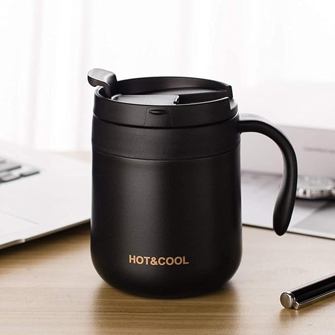 Insulated Stainless Steel Coffee Mug With Handle 850ml (random Color)