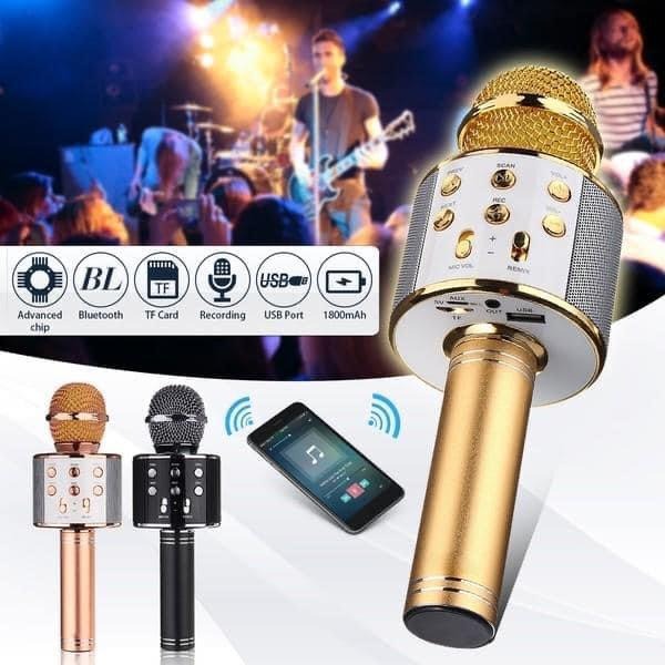 Bluetooth Microphone Karaoke Wireless Speaker Mic Ws-858 Ktv