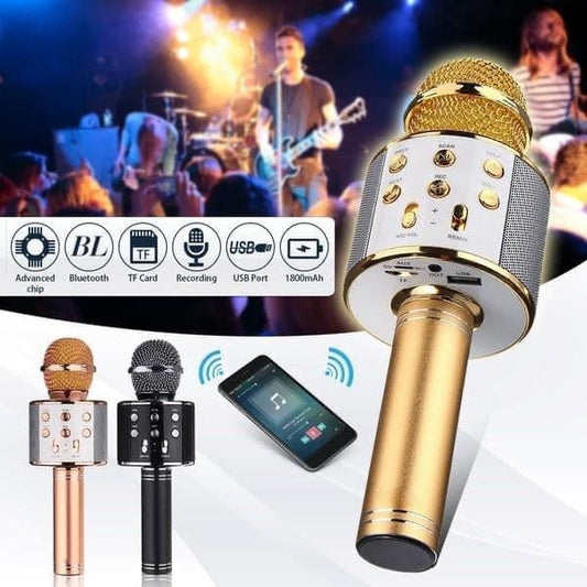 Bluetooth Microphone Karaoke Wireless Speaker Mic Ws-858 Ktv