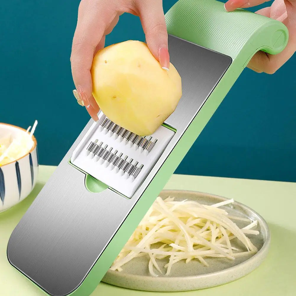 Multifunctional Vegetable Cutter Grater  – 05 Blades Vegetable Cutter (Random Colors)