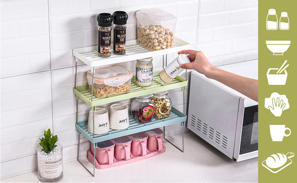 (2 In 1) Stack- Up Shelf And Disposible Food Bag (100 Pieces) (random color)