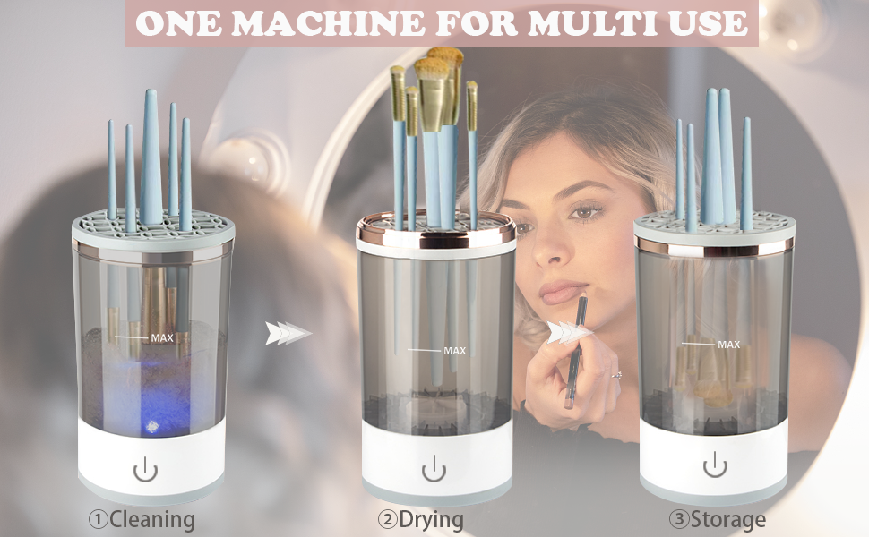 3 In 1 Electric Makeup Brush Cleaner