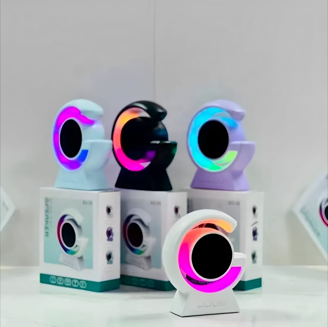 Bx-39 Mini G Wireless Speaker With Rgb Light & Wireless Charging – 5.3 Speaker & Bedside Lamp