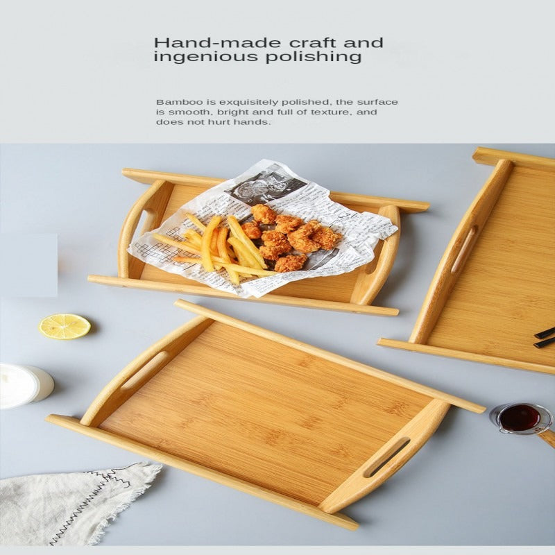 03 Pcs Set Wood Serving Tray For Kitchen