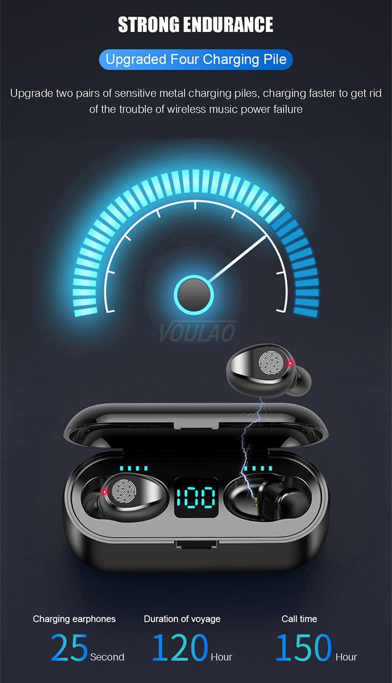 M10 TWS Wireless Earbuds with Charging Power Bank & LED Display 3D Touch Bluetooth Headset