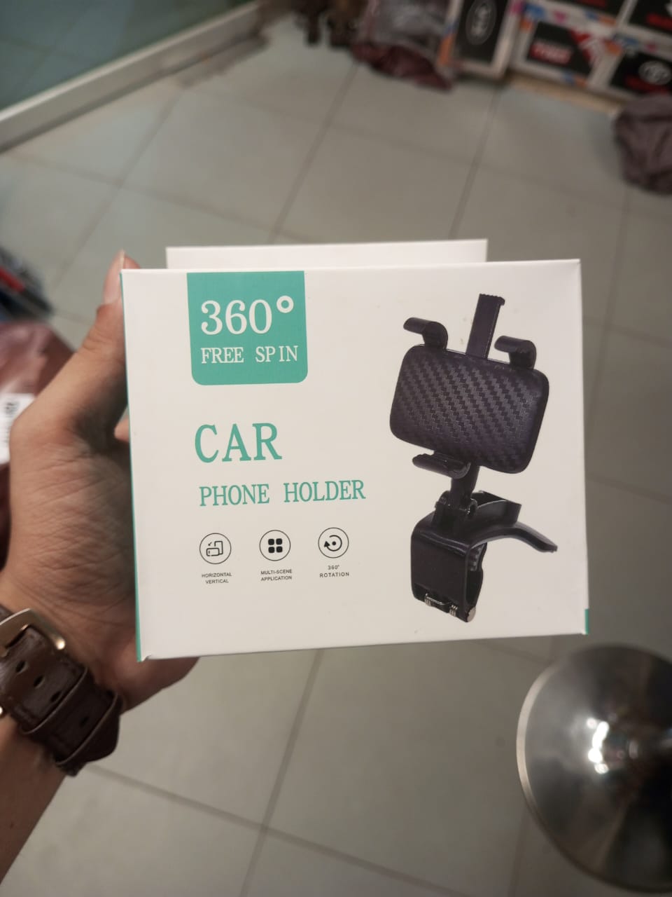 Car Smart Phone Holder – 360 Free Spin (Foldable)