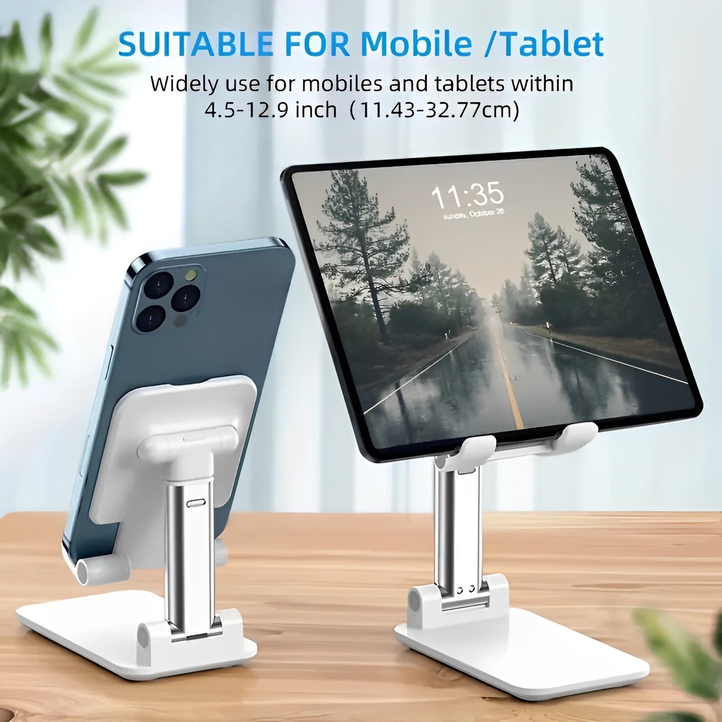 Foldable & Adjustable Mobile Phone And Tablet Stand