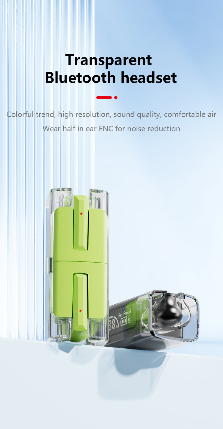 Tws Bh15 Music Wireless Bluetooth Ear Buds - Transparent (random color)