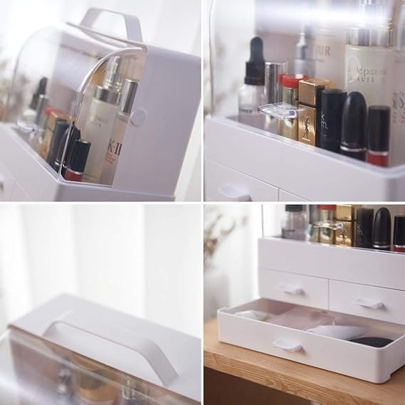 Makeup Organizer - Waterproof Lid Dust Proof 3 Drawers