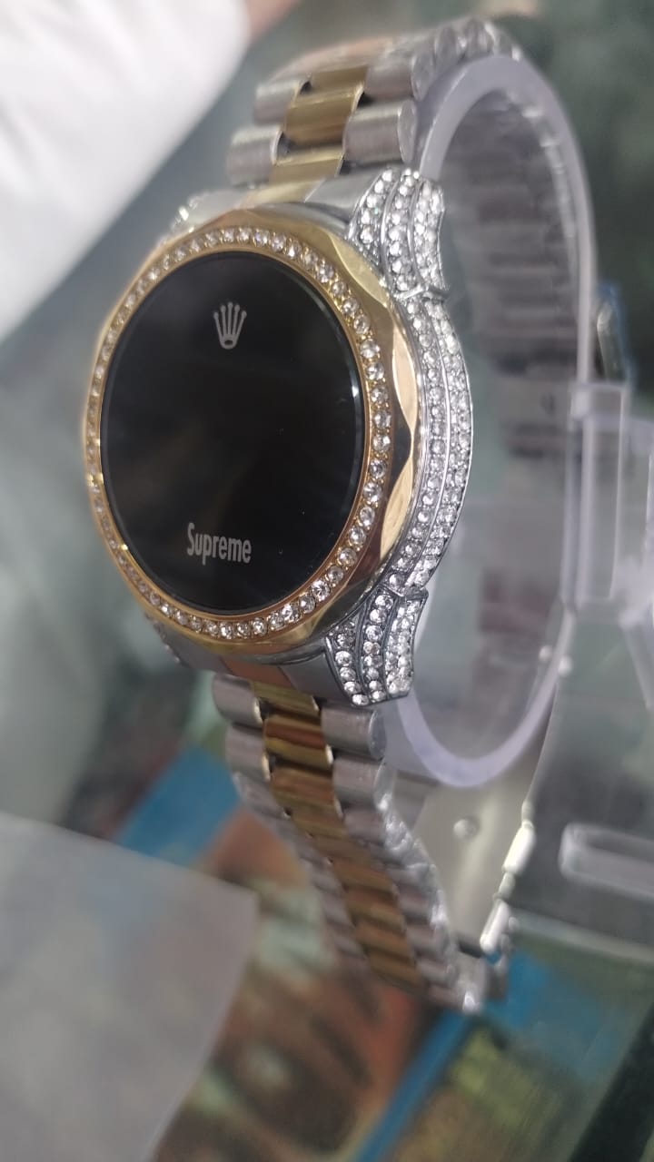 Diamond Touch Screen Led Digital Wristwatch - With Box