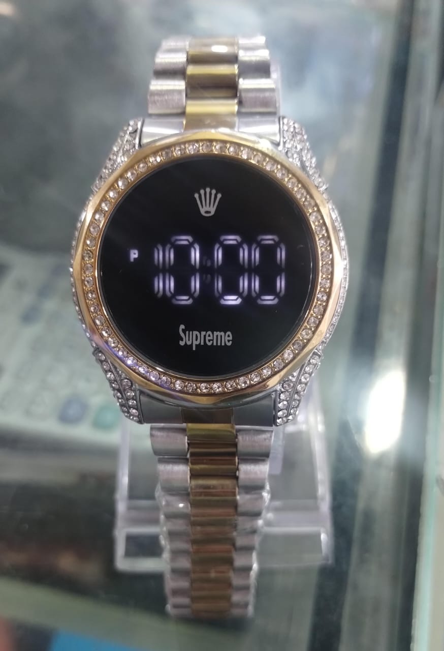Diamond Touch Screen Led Digital Wristwatch - With Box
