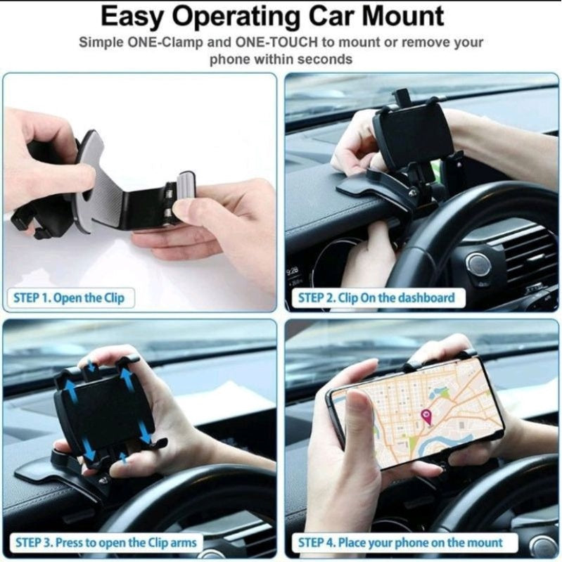 Car Smart Phone Holder – 360 Free Spin (Foldable)