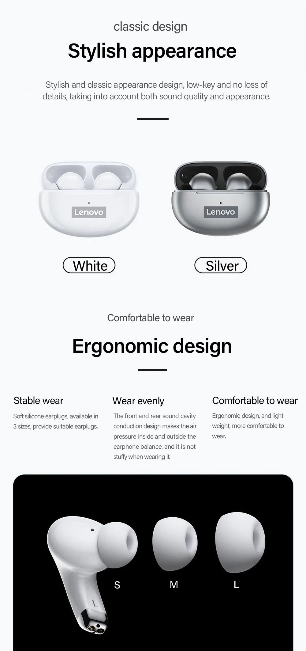 Lenovo Lp5 True Wireless Earbuds Bluetooth 5.0 (random colors)