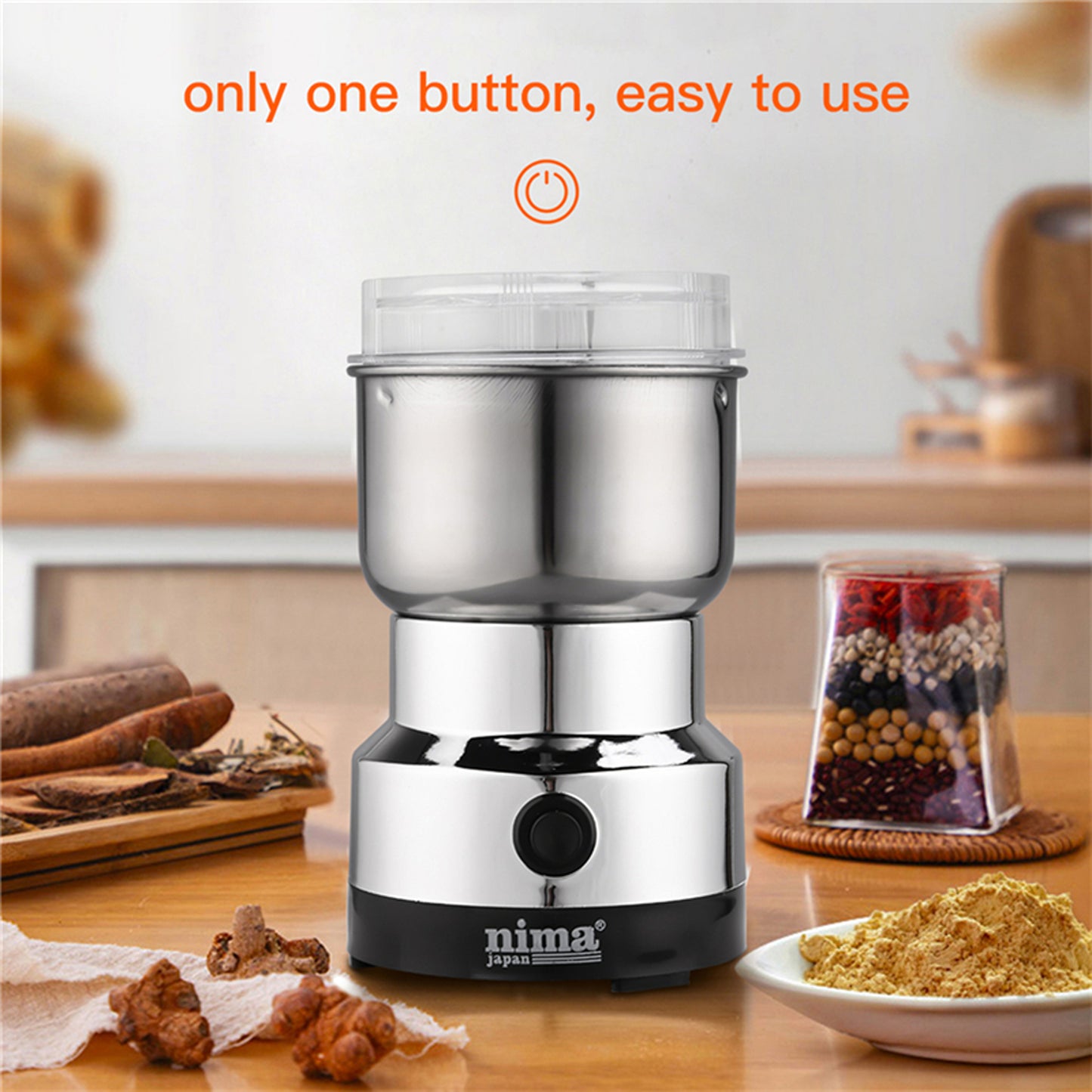 Nima Nm-8300 Stainless Steel Electric Coffee Grinder | Multi Purpose Electric Grinder | Automatic Spice Bean Grinder