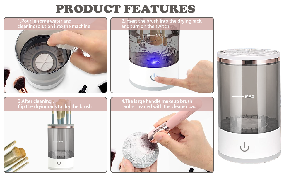 3 In 1 Electric Makeup Brush Cleaner