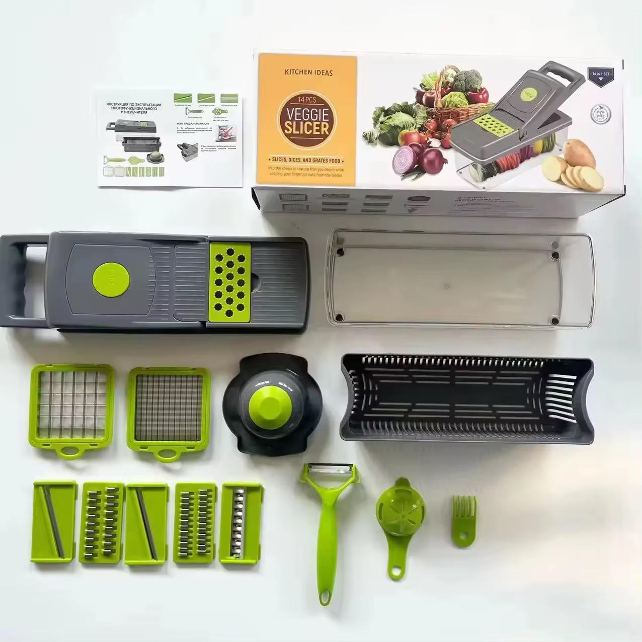 16 In 1 Multifunctional Vegetable Slicer Cutter Shredders Slicer With Basket Fruit Potato Chopper Carrot Grater