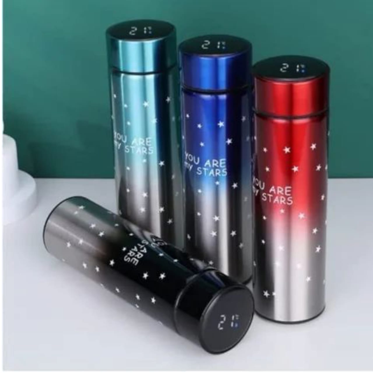 Stars Colorful Smart Led Temperature Bottle (500ml) – Random Color