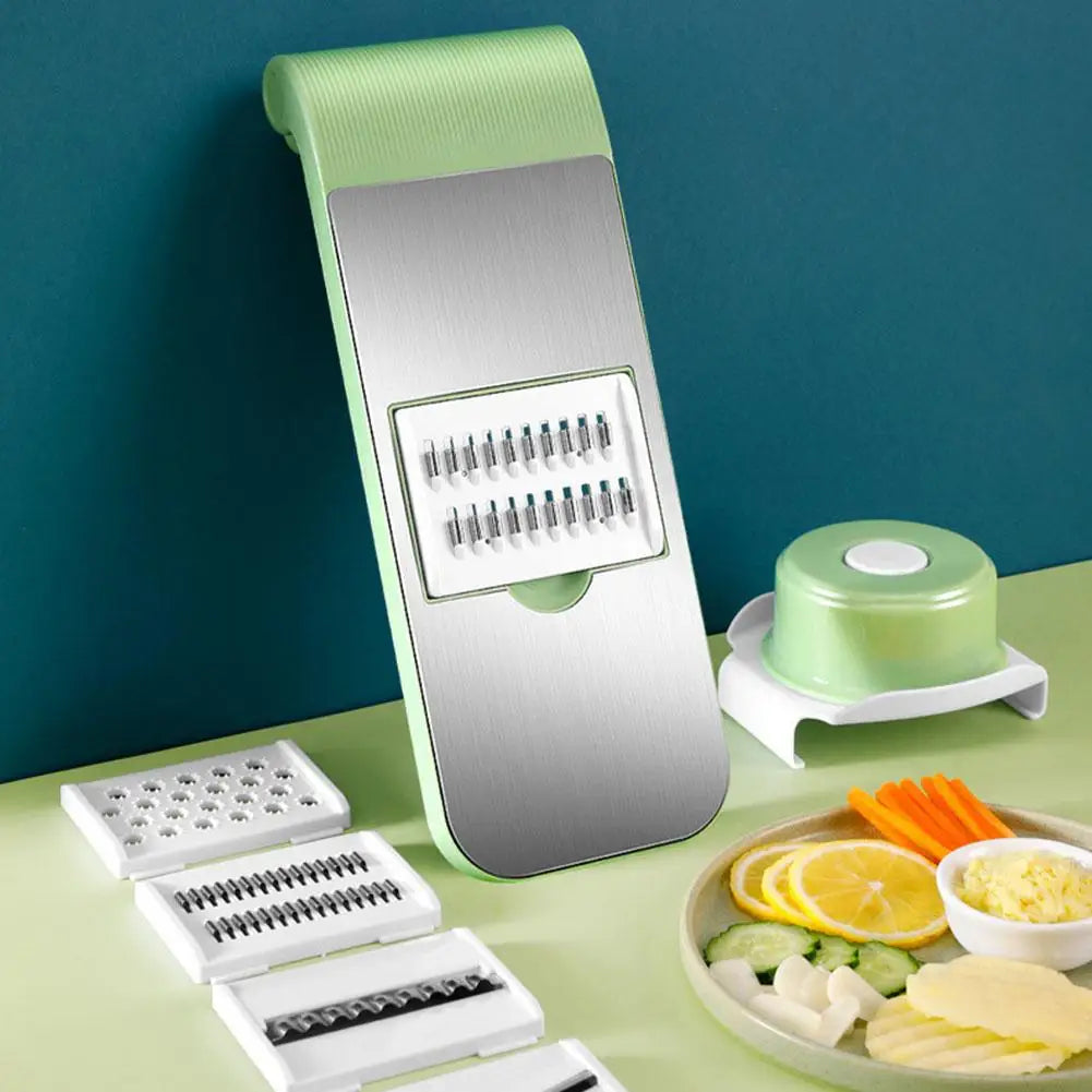 Multifunctional Vegetable Cutter Grater  – 05 Blades Vegetable Cutter (Random Colors)