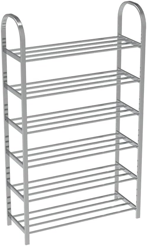 6 Layers Stainless Steel Shoe Rack – Adjustable