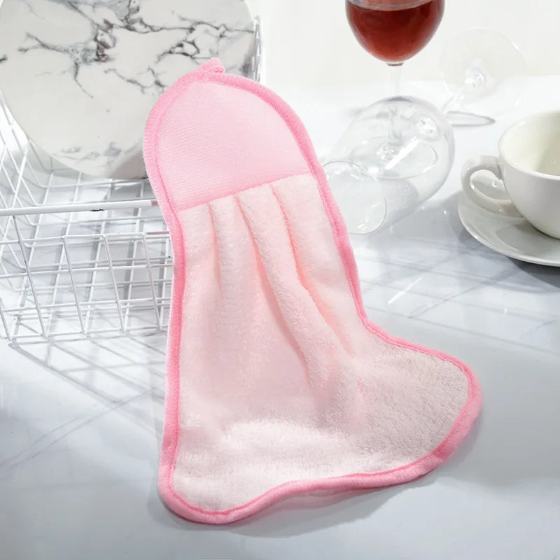 Microfiber Hanging Kitchen Towel (pink)