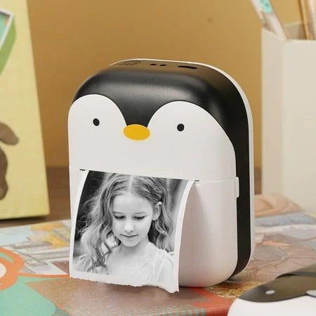 Penguin Design Rechargeable Portable Mini Printer (random color)