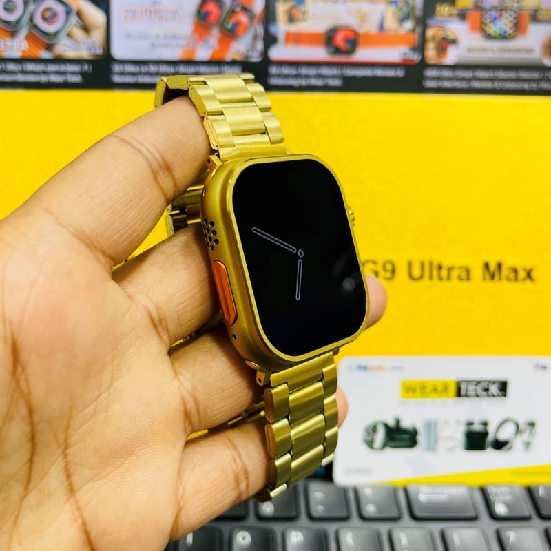 C9 Ultra Max Gold Edition Color Smartwatch 2.1 Inch Screen With Hryfine App