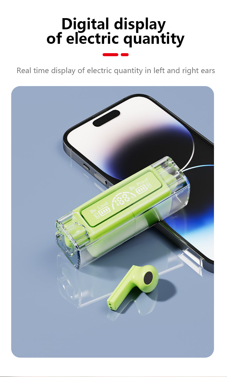 Tws Bh15 Music Wireless Bluetooth Ear Buds - Transparent (random color)