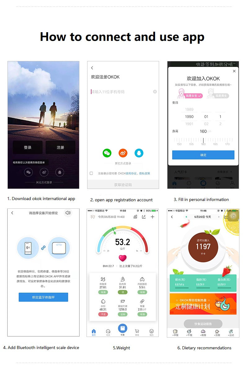 Smart Wireless Bluetooth Digital Weight Scale