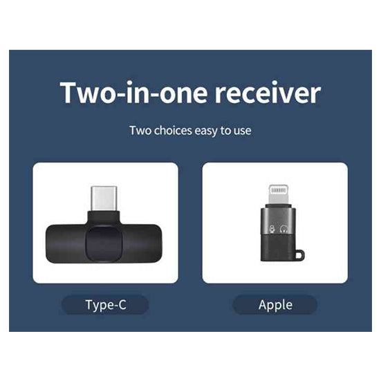 K9 Dual Microphone Mic Plug & Play Usb Type C & Wireless Microphone