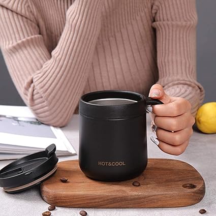 Insulated Stainless Steel Coffee Mug With Handle 850ml (random Color)